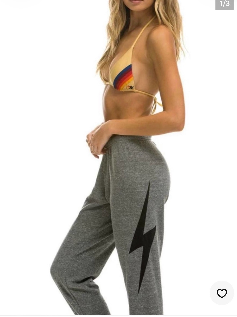 Aviator Nation Gray Lightning Track Joggers